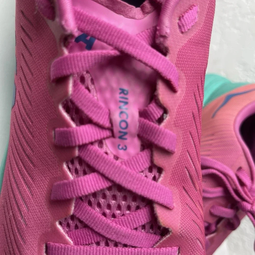 Hoka One One Rincon 3 Womens Size 9.5 Pink Blue Athletic Running Shoes Sneakers